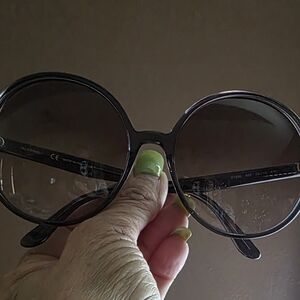 Valentino Grey Oversized Round Sunglasses NWOT